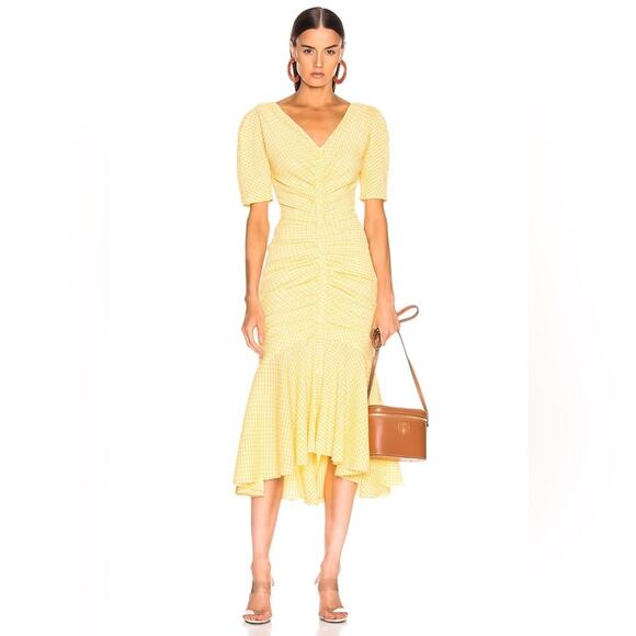 STAUD Dresses & Skirts - Staud Panier Dress Yellow Gingham